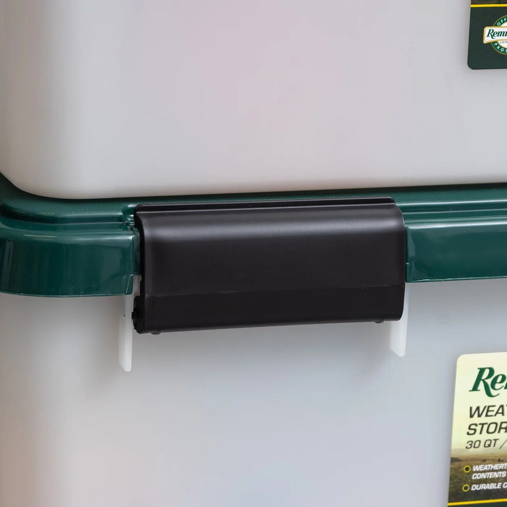 Remington® 30 Quart WeatherPro Gasket Storage Box with Buckles Hunter Green, Set of 6