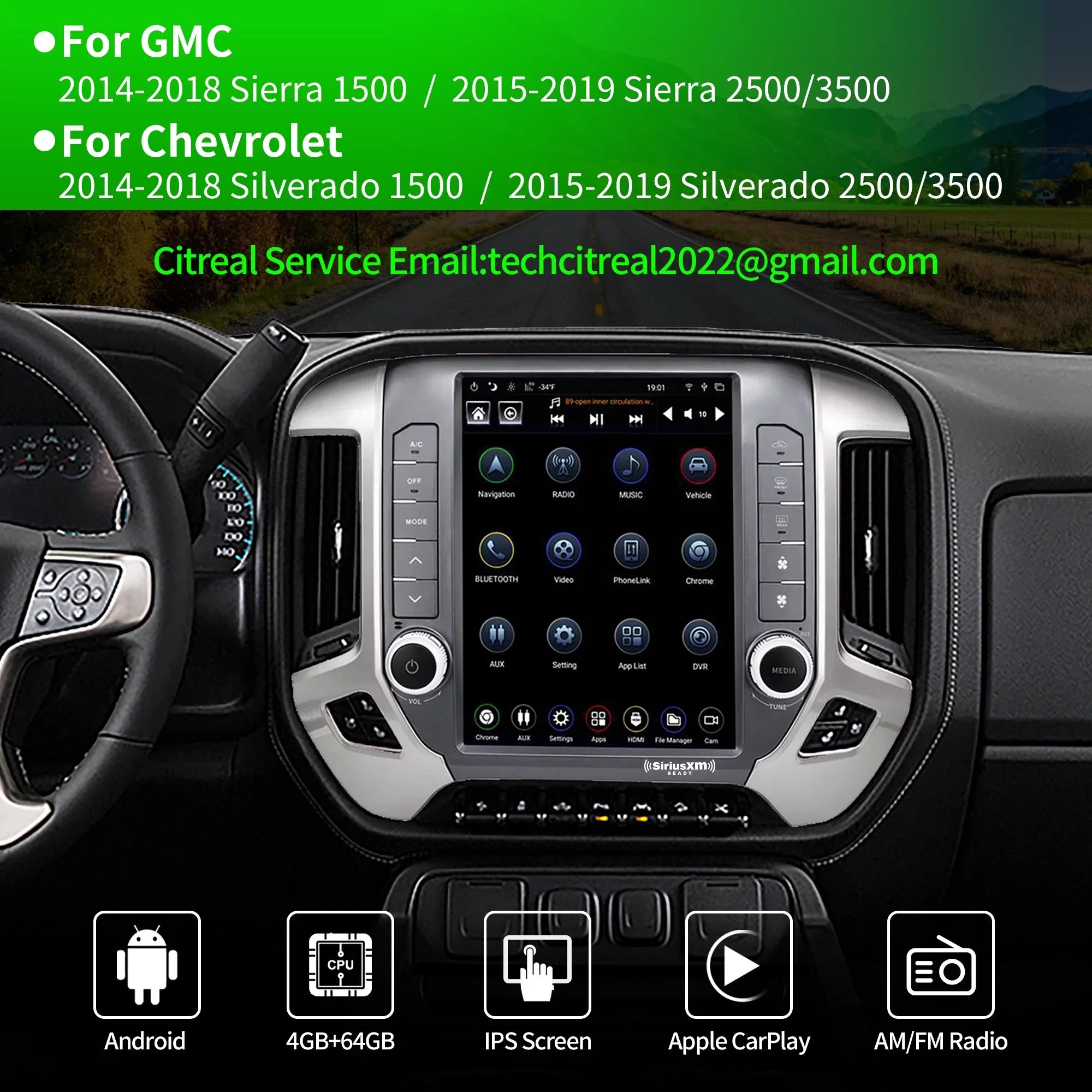 Linkswell Gen5 T-style 12.1 inch Car SirusXm Raido Stereo for Chevrolet Silverado 2014-2021 GMC 2014-2019 Touch Screen Navigator Android Truck Replacement GPS radio 4G+64G  Carplay Auto
