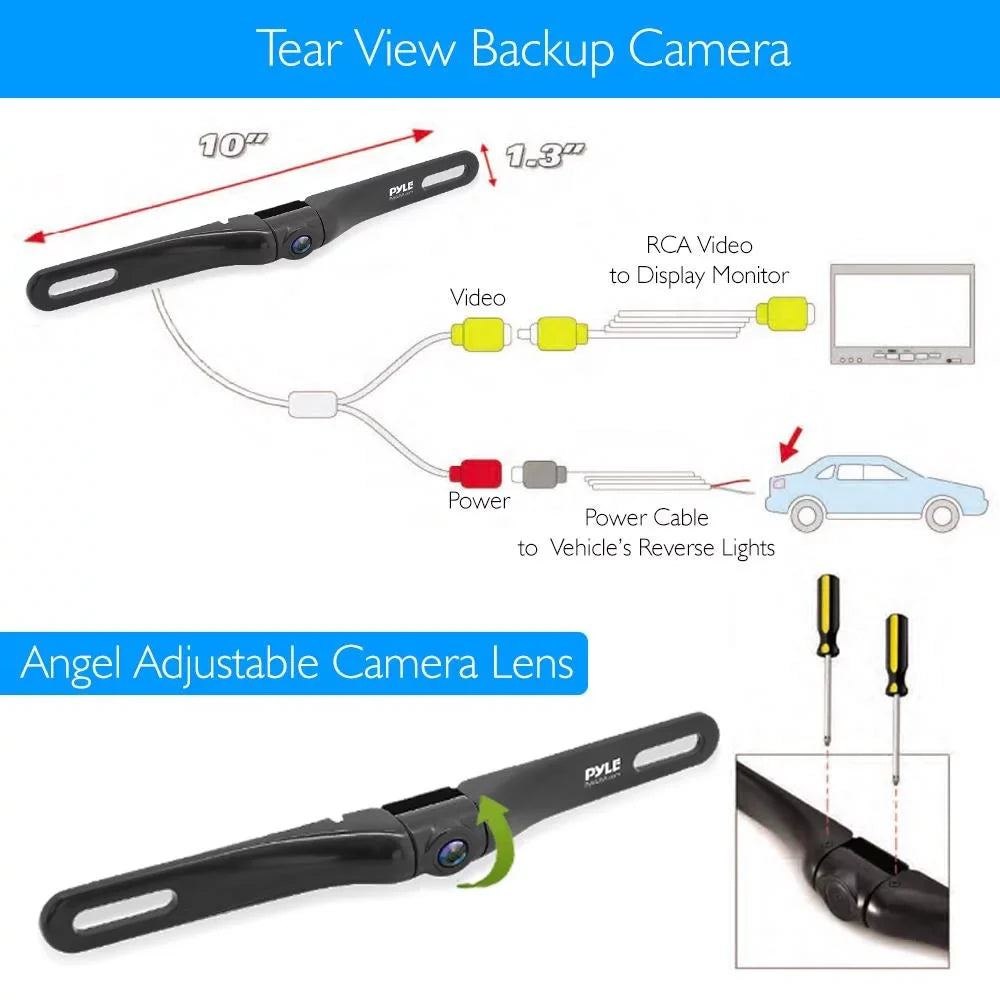 Pyle PLCMDVR77 7.4 Inch HD Video Recording System Rearview Mirror Monitor, Black
