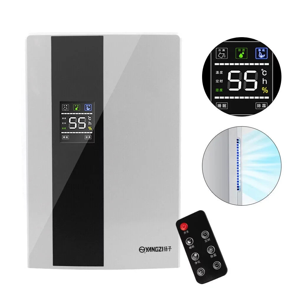 TOOL1SHOoo  Portable  2200ml Ultra Quiet Dehumidifier with LCD and Remote Water Tank Dehumidifier