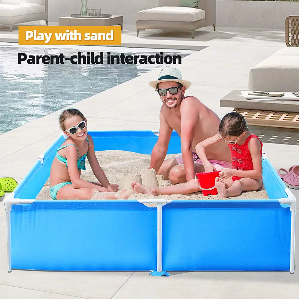 COVERONICS 59x59 Metal Frame Pool Summer - COVERONICS Swimming Pool for Summer Water Play, Outdoor Indoor Pool Ball/Sand Pit for Backyard Party
