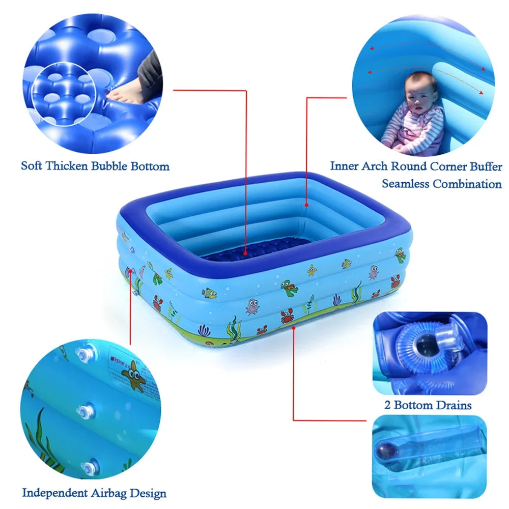 Portable Swimming Pool InfLatitudeable Swimming Pool Outdoor Basin Kid Bathtub