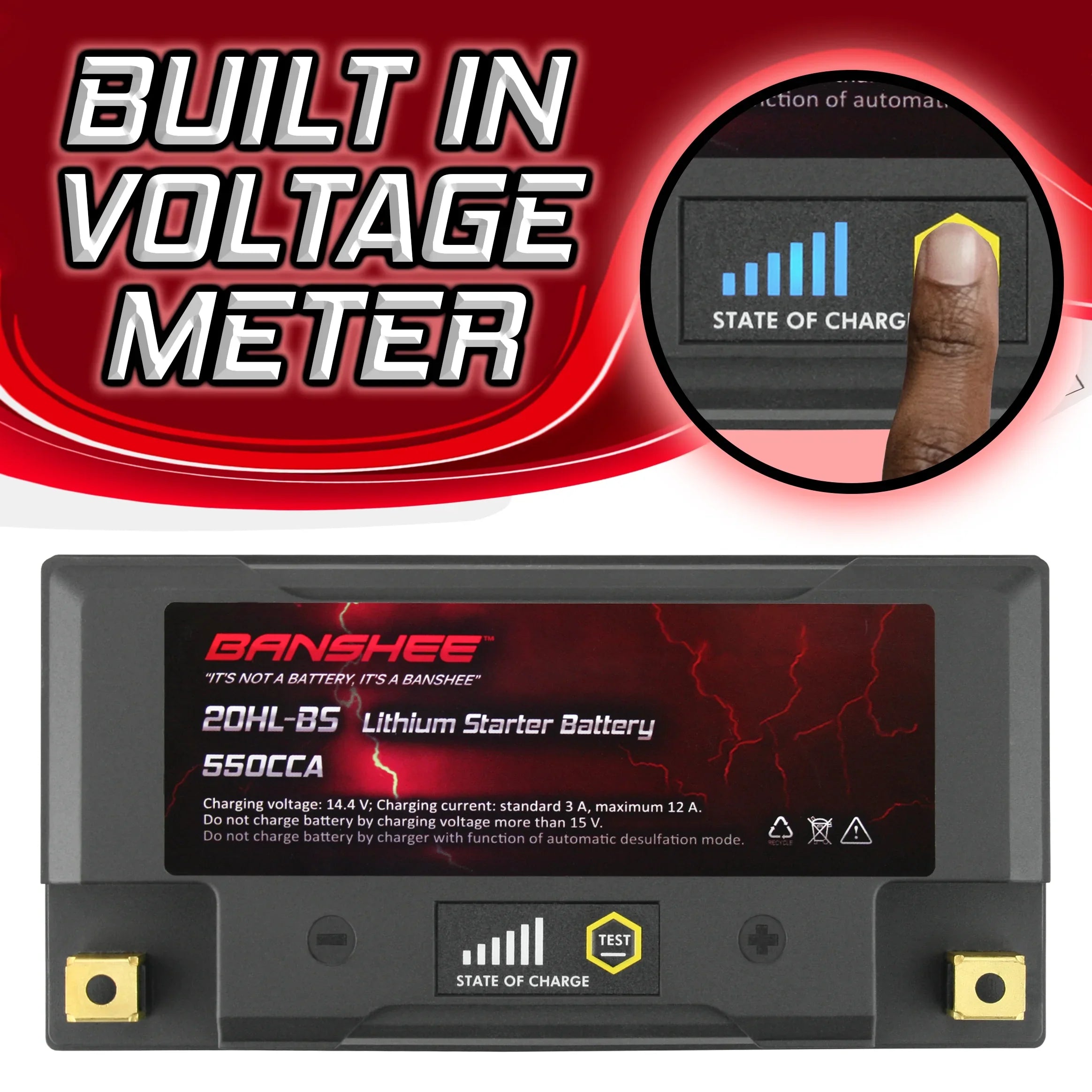 Banshee 20L-BS LiFePO4 Motorsports Battery Compatible with Yamaha FC1800 WaveRunner FX SVHO 2014 to 2020