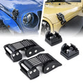 Xprite Black Aluminum Hood Latch Kit with U.S. Flag for 2007-2018 Jeep Wrangler JK & 2018+ Jeep Wrangler JL