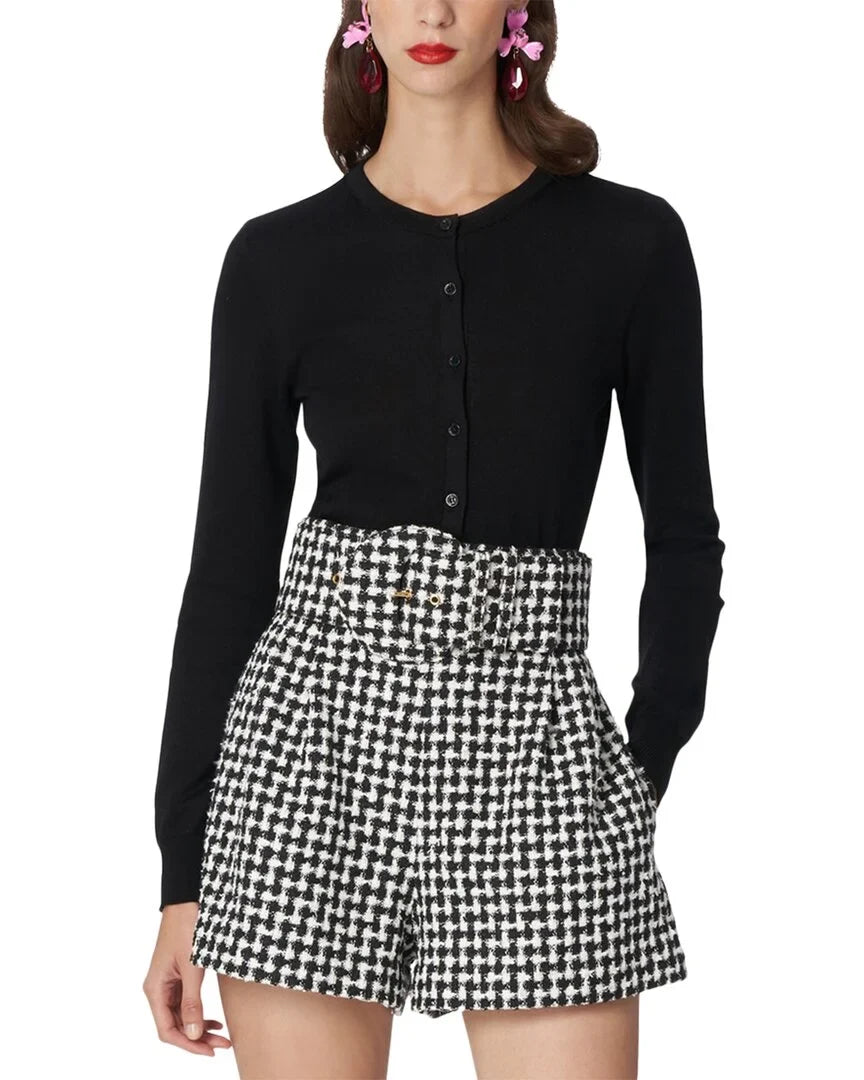 Carolina Herrera womens  Crewneck Silk-Blend Cardigan, XL