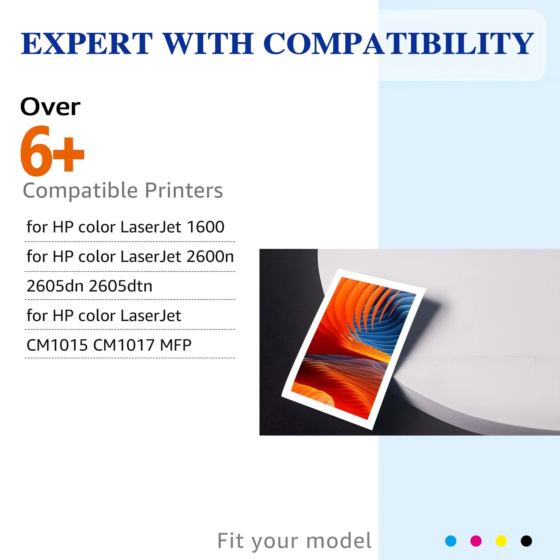 HaloFox Compatible For 4 Pack BCMY Q6000A - Q6003A Toner Lot For  Color LaserJet 1600 2600N 2605DN 2605DTN Printer