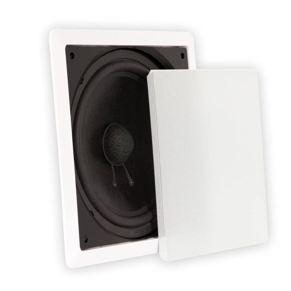 Theater Solutions TS1000 Flush Mount 10" Subwoofer Speaker and Amp 4 Pack