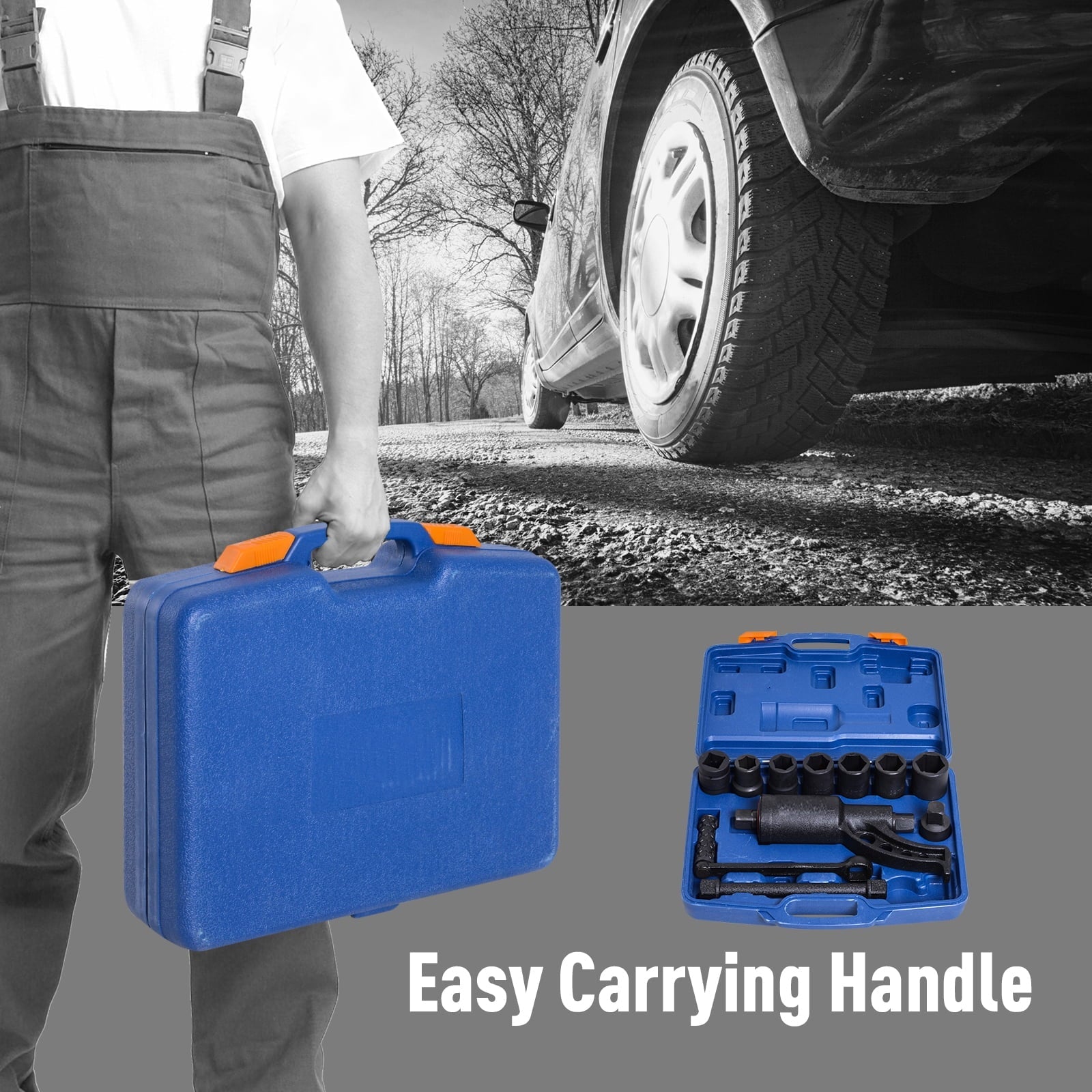 DURHAND Torque Multiplier Wrench Labor Saving Lug Nut Set W/7 Cr-V Socket