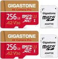 Gigastone 256GB Micro SD Card, 4K Video Recording, 4K Camera Pro, compatible with Nintendo Switch, Dash Cam, GoPro Cameras, R/W up to 100/50 MB/s, Micro SDXC UHS-I A1 V30 Class 10, 2 Pack (2x256GB)