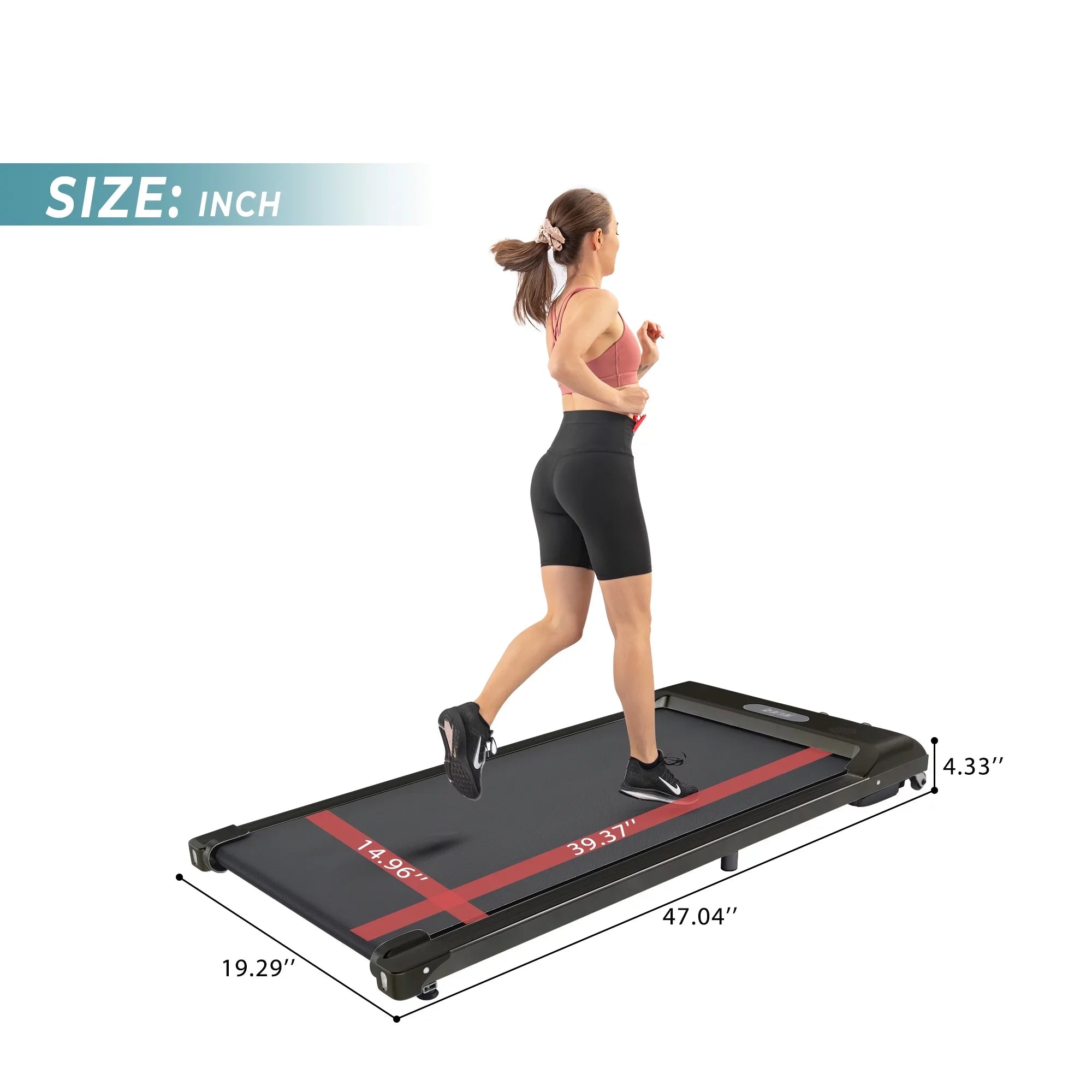 Walking Pad Treadmill, BTMWAY Ultra-Quiet Under Desk Treadmill for Home Office Gym Use, 2.5 Electric Treadmill with Bluetooth APP/speaker/Remote Control/Display, 2 in 1 Portable Walking Pad
