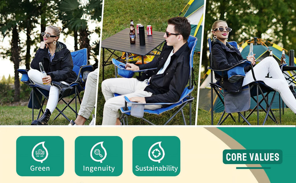Luxurious XXL Camping Chair for Big Tall People - 40"x8.5"x8" - 14.55 - Indulge in unmatched comfort with our premium XXL chair for outdoor enthusiasts.