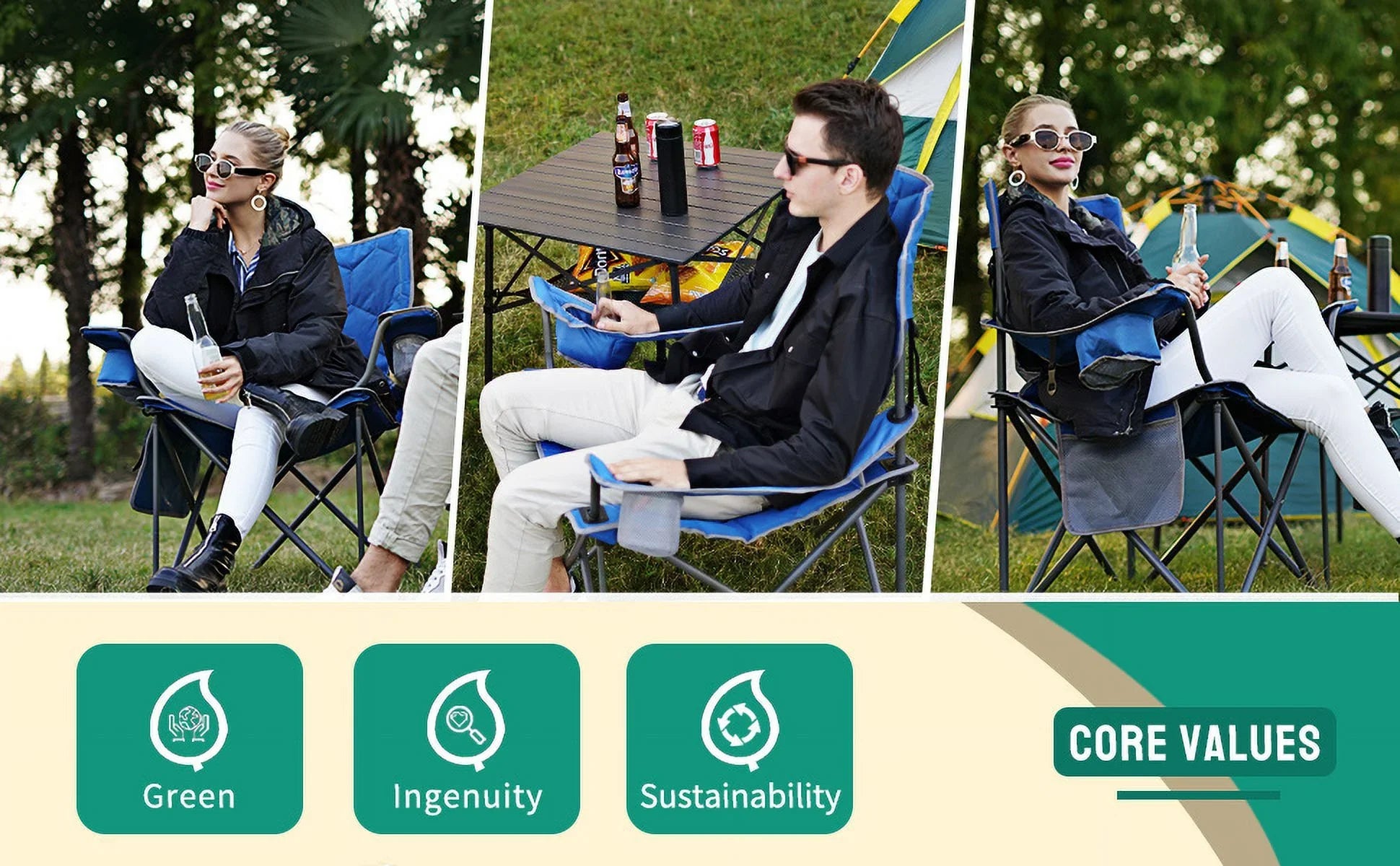 Luxurious XXL Camping Chair for Big Tall People - 40"x8.5"x8" - 14.55 - Indulge in unmatched comfort with our premium XXL chair for outdoor enthusiasts.