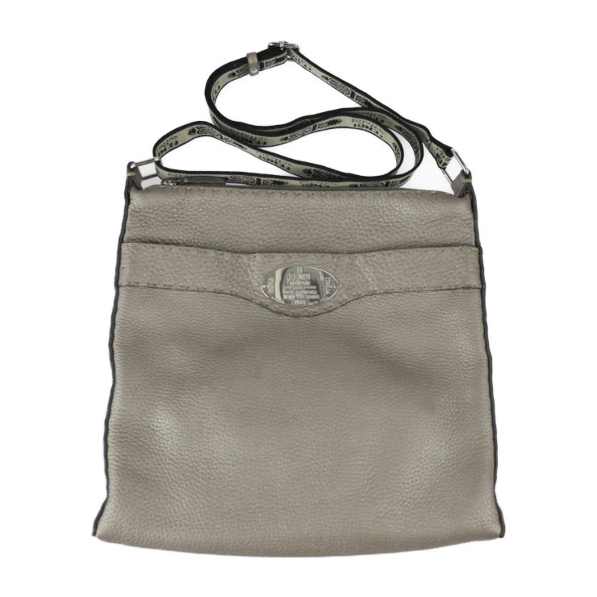 Pre-Owned FENDI Fendi Selleria Shoulder Bag 8BT109 Leather Bronze Silver Metal Fittings Diagonal Hanging (Good)