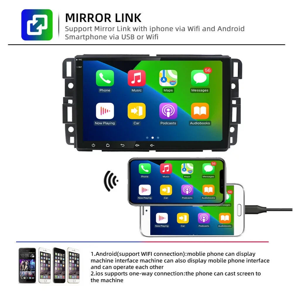 JMANCE Android 10 Car Radio MP5 GPS Player for GMC Sierra Chevrolet Silverado Yukon Acadia 8" Quad Core Radio Para Carro