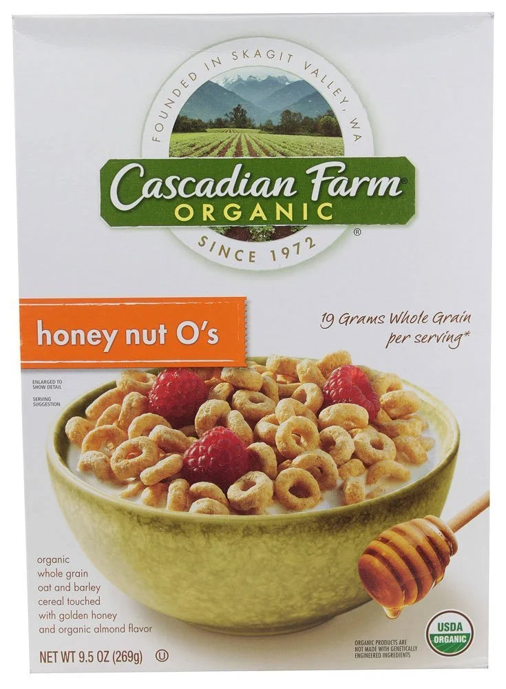 Cascadian Farm Organic Honey Nut O's Cereal, 9.5 Ounce (Pack of 12)