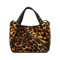 Pre-Owned Authenticated Stella McCartney Animal Print Logo Satchel Canvas Fabric Brown Unisex (Good)