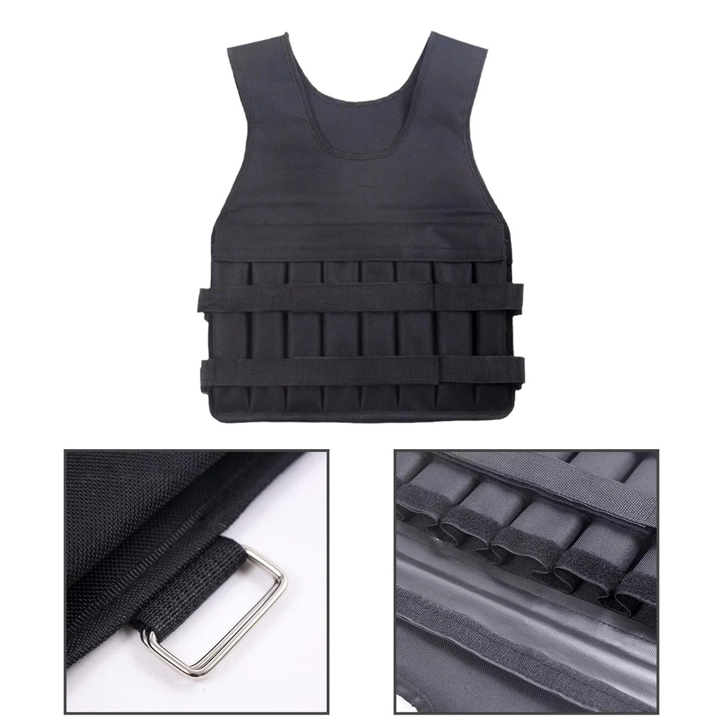 funtasica Loading Vest Exercise Jacket for Boxing Running Gym Fitness 8 Pockets Exercise Slim Design Strength Training Body Weight Vest
