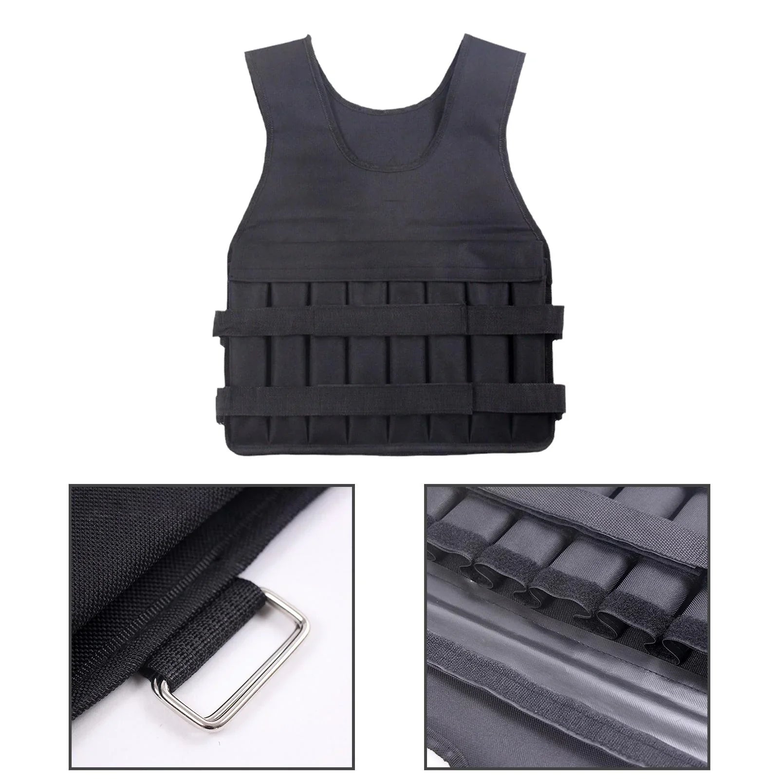 funtasica Loading Vest Exercise Jacket for Boxing Running Gym Fitness 8 Pockets Exercise Slim Design Strength Training Body Weight Vest
