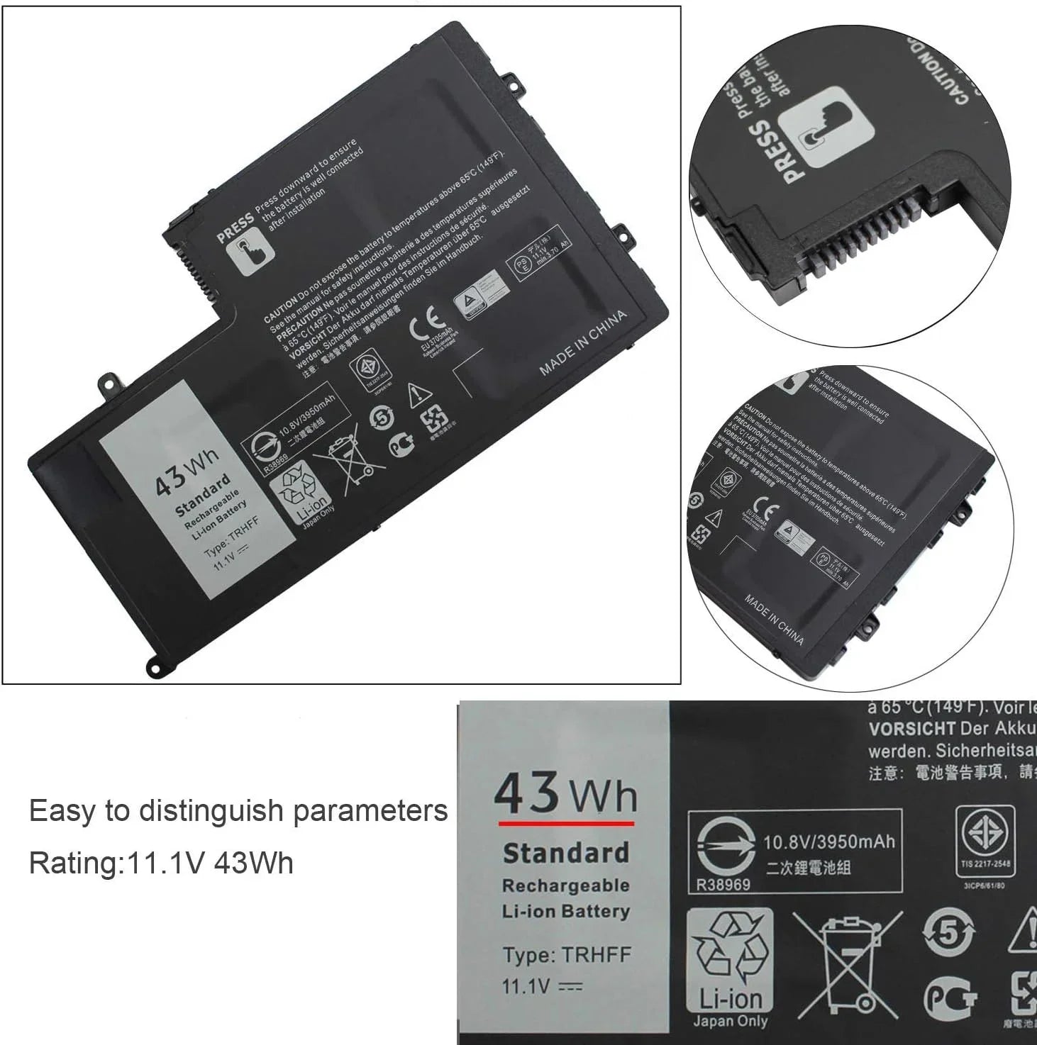 TRHFF 01V2F 1V2F6 y for  Inspiron 15 5000 Series 15-5547 5547 N5547 5548 5545 5542 5447 N5447 5445